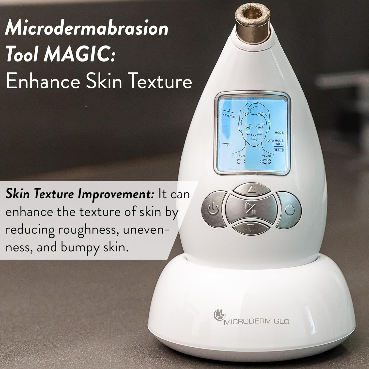 Microderm GLO Diamond Microdermabrasion Machine - Best Gift for Women - Dermabrasion & Anti Aging Wrinkle Skincare - Home Facial Treatment System - Blackhead Remover & Exfoliator for Acne Scars - Image 3