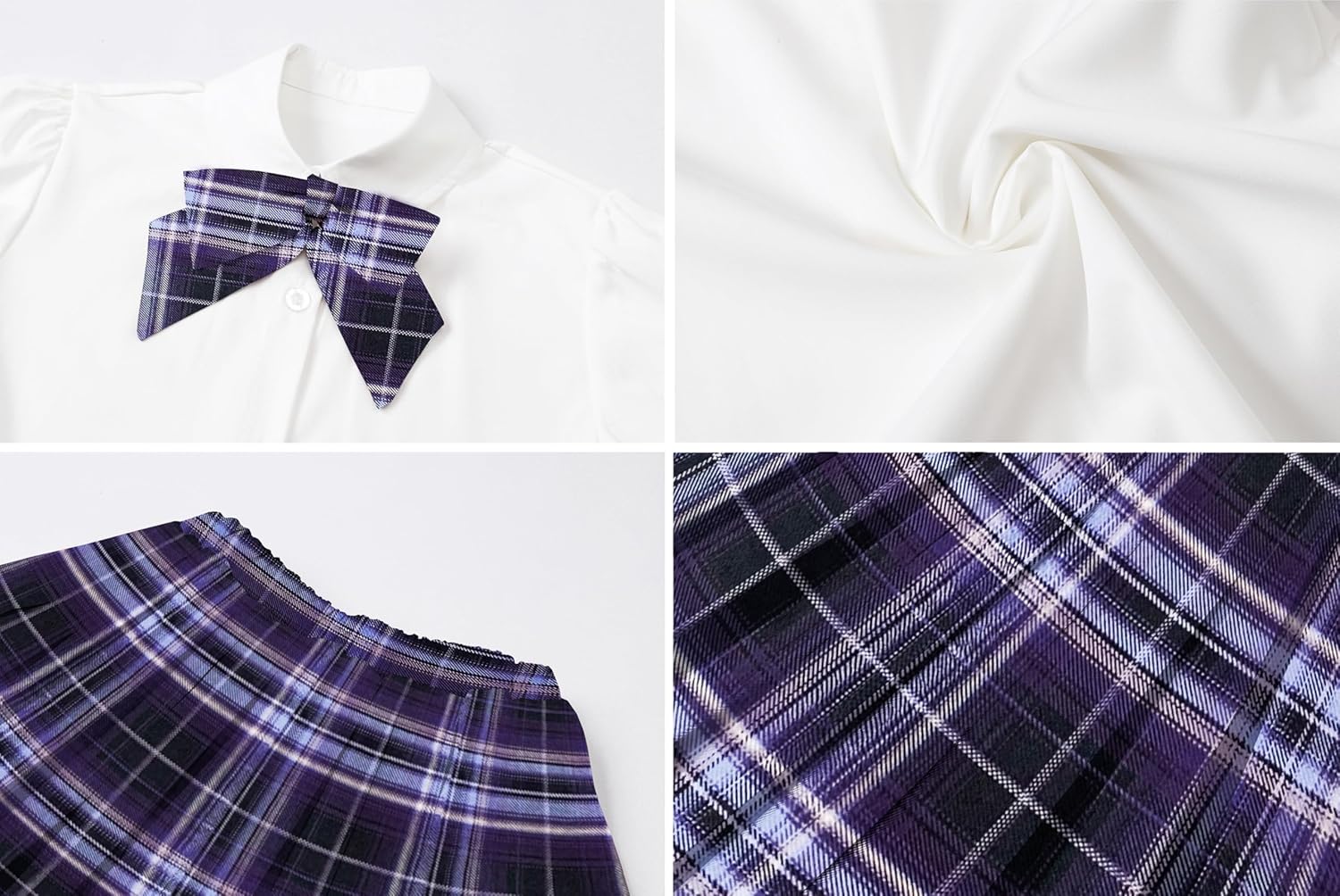 Betusline Girls Skirt Set JK School Uniform 2-Piece Outfit - Short Sleeve Shirt with Bow & Pleated Skirt 4T-14Y - Image 6
