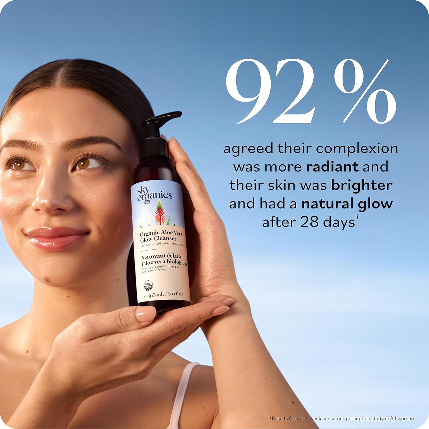 Sky Organics - Organic Aloe Vera Glow Cleanser (5.6 fl oz/166 mL) Face Wash - Lactic Acid - Refines & Brightens - Consumer Tested Results - USDA Certified Organic - Vegan, Cruelty Free, Skin Care - Image 6