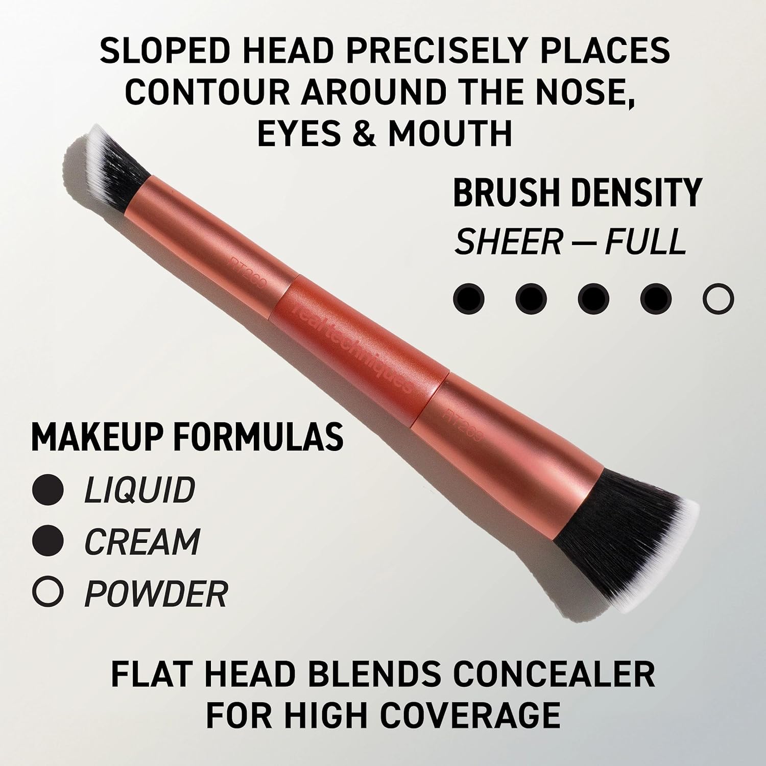 Real Techniques Big Blends Energy Brush + Dual-Sided Puff Kit, 6 Piece Face Makeup Brush & Puff Set for Foundation, Concealer, Powder & Blush, Travel Friendly, Cruelty-Free & Vegan - Image 3