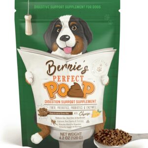 Perfect Poop Digestion & General Health Supplement for Dogs: Fiber, Prebiotics, Probiotics & Enzymes Relieve Digestive Conditions, Optimize Stool, and Improve Health (Cheddar Cheese, 4.2 oz)