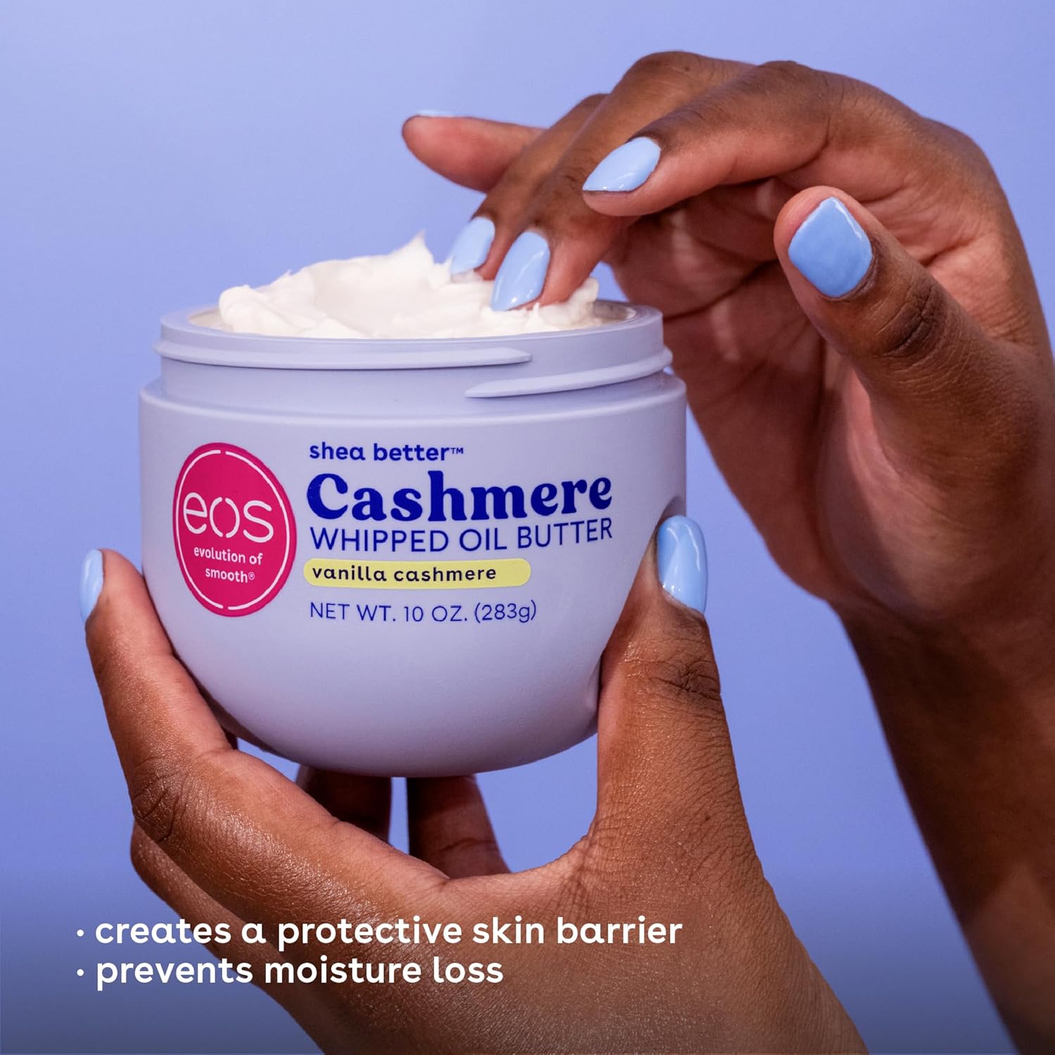 eos Cashmere Whipped Oil Body Butter, Vanilla Cashmere, 72 Hour Weightless Moisture For Dry Skin, Rich Formula and Deep Hydration, Body Care, 10 oz - Image 3