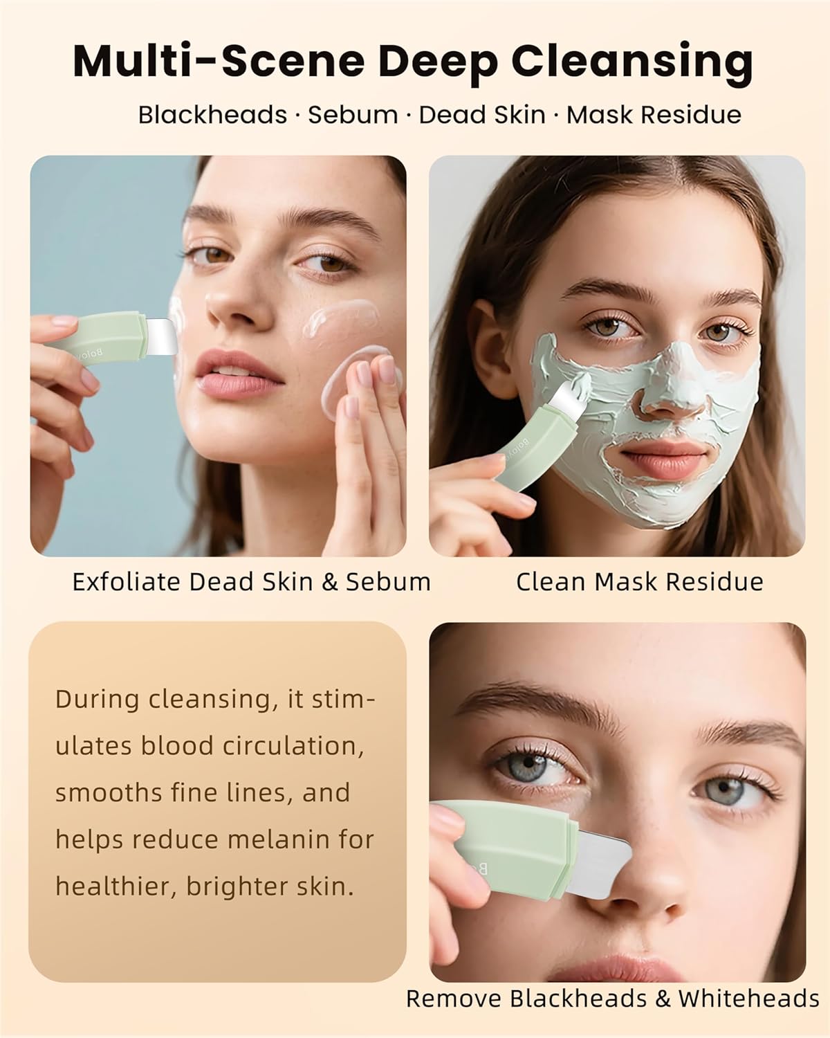 Boloye Blackhead Remover Tool – Dual-Head Face Scraper & Pore Cleaner for Deep Facial Cleansing, Nose Scraper for Nose & T-Zone, Skin Care Tool for Men and Women - Image 4