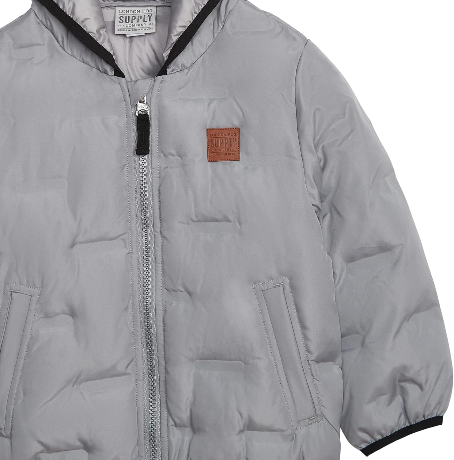LONDON FOG girls Midweight Quilted Puffer Jacket Hooded Coat - Image 4