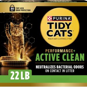 Purina Tidy Cats Performance Plus Active Clean Scented Clumping Multi Cat Litter – 22 lb. Box