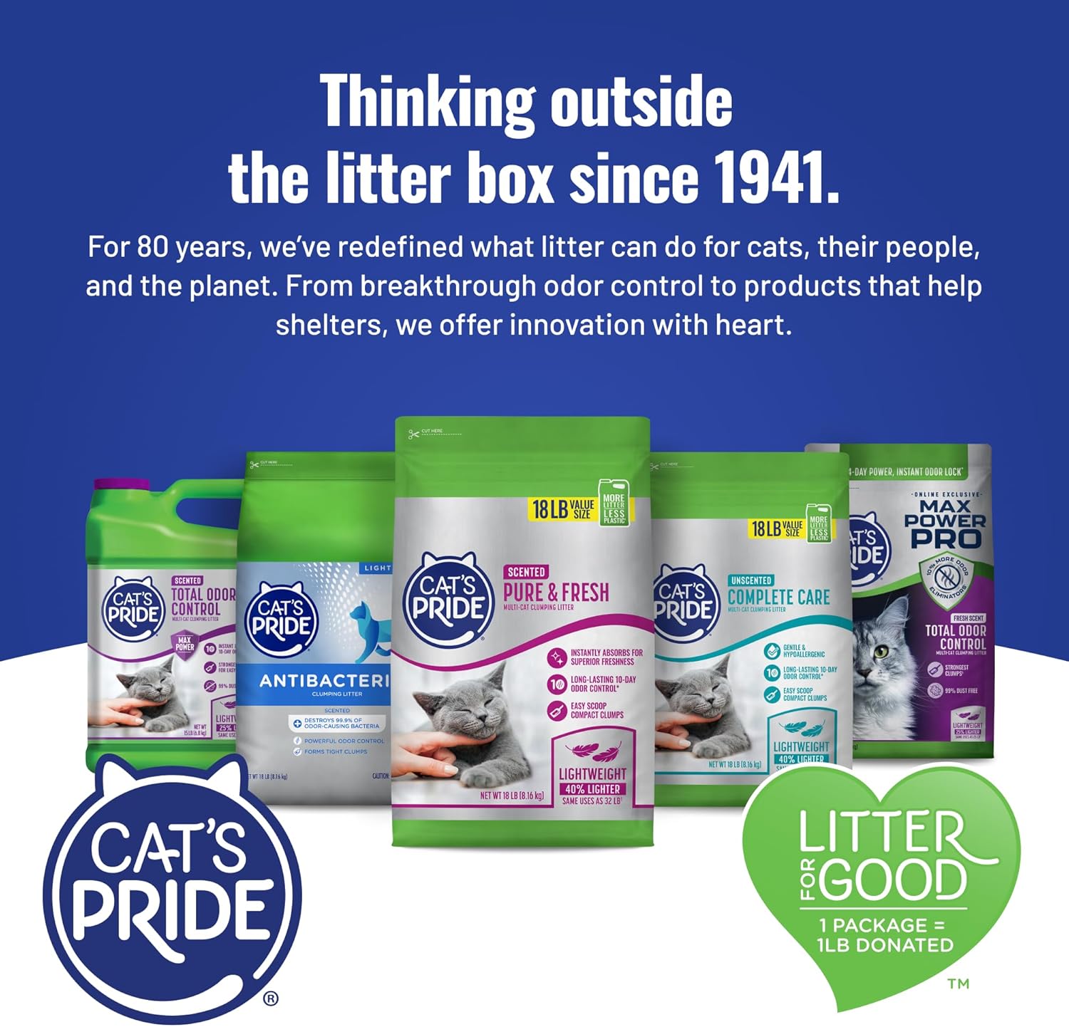 Cat's Pride Max Power: Total Odor Control - Up to 10 Days of Powerful Odor Control - Strong Clumping - 99% Dust Free - Multi-Cat Litter, Scented, 15 Pounds - Image 8