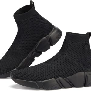 Santiro Walking Shoes for Men Lightweight High Top Sneakers Breathable Knit Athletic Running Shoes Fashion Gym Sports Shoes