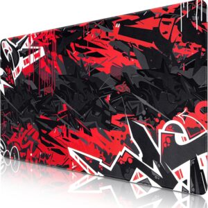 Canjoy Gaming Mouse Pad 31.5×15.8inch Extended XXL Large Mouse Pad Big Computer Keyboard Mouse Mat Desk Pad with Non-Slip & Rubber Base & Stitched Edge