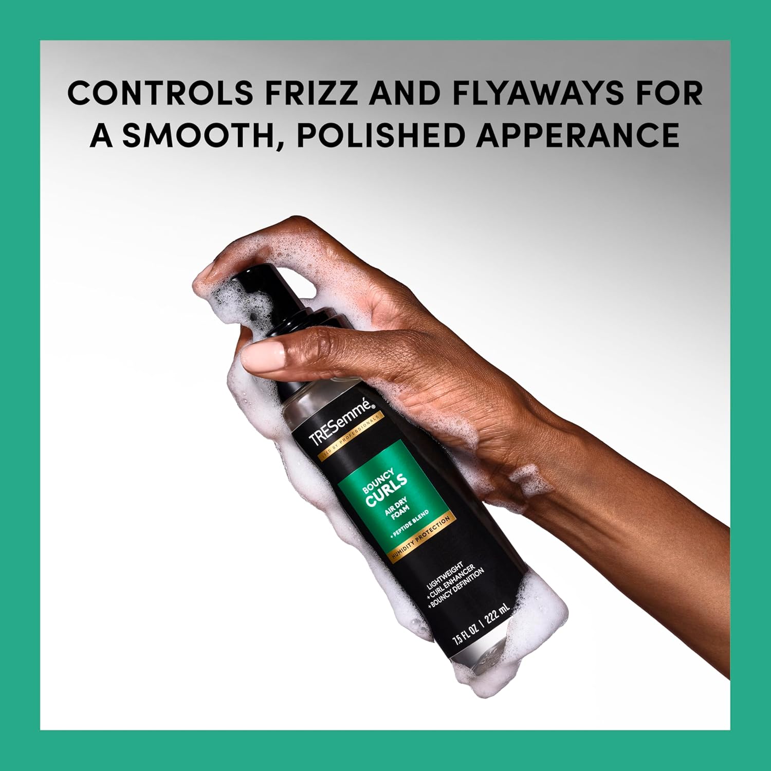 TRESemmé Air Dry Foam 1 ct Bouncy Curls Foam for Humidity Protection, with Peptide Blend, 7.5 fl oz - Image 3