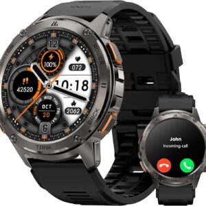 KOSPET Smart Watch for Men, 60 Days Extra-Long Battery, 50M Waterproof for Swimming, Rugged Military Full Metal Body Smartwatch, 1.43” AMOLED Always-On Fitness Watch(Answer/Make Calls) AI Voice