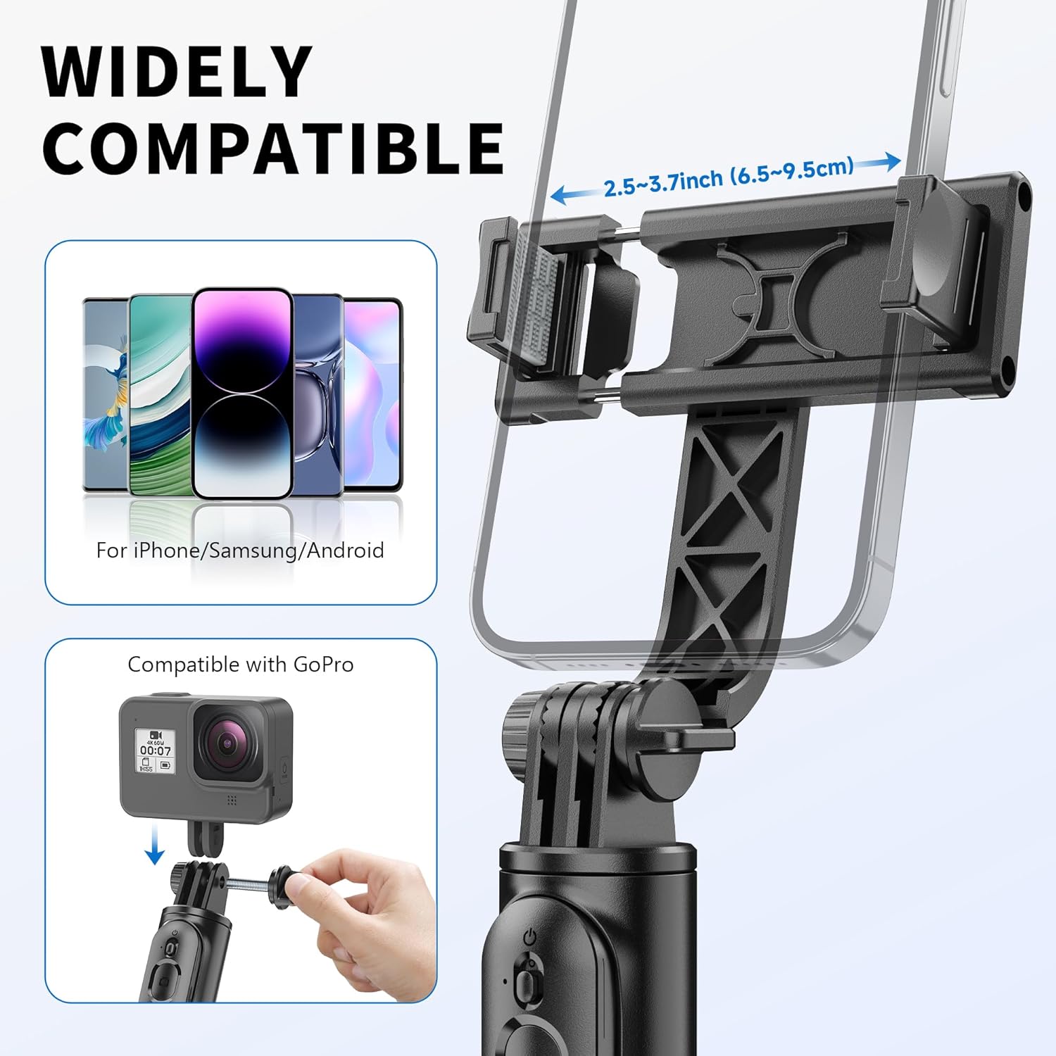 Selfie Stick Tripod, All in One Extendable & Portable iPhone Tripod Selfie Stick with Wireless Remote Compatible with iPhone 17 16 15 14 13 12 pro Xs Max, Galaxy Note10/S20/S10/OnePlus 9/9 PRO etc - Image 7