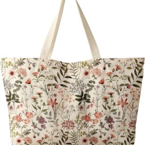 Miss Adola Large Tote Bag for Women – Canvas Tote Bag with Zipper Aesthetic Reusable Shoulder Bag for Gym, Travel, Work
