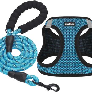 Dog Harness Step-in Breathable Puppy Cat Dog Vest Harnesses for Small Medium Dogs Blue