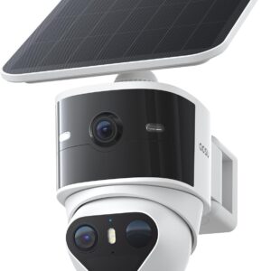 aosu T2 Pro Security Cameras Wireless Outdoor, 3K Dual Cam No Blind Spot Security Camera for Home, 170° Wide + 360° PTZ, AI Human Vehicle Tracking, Solar Powered, Local Storage