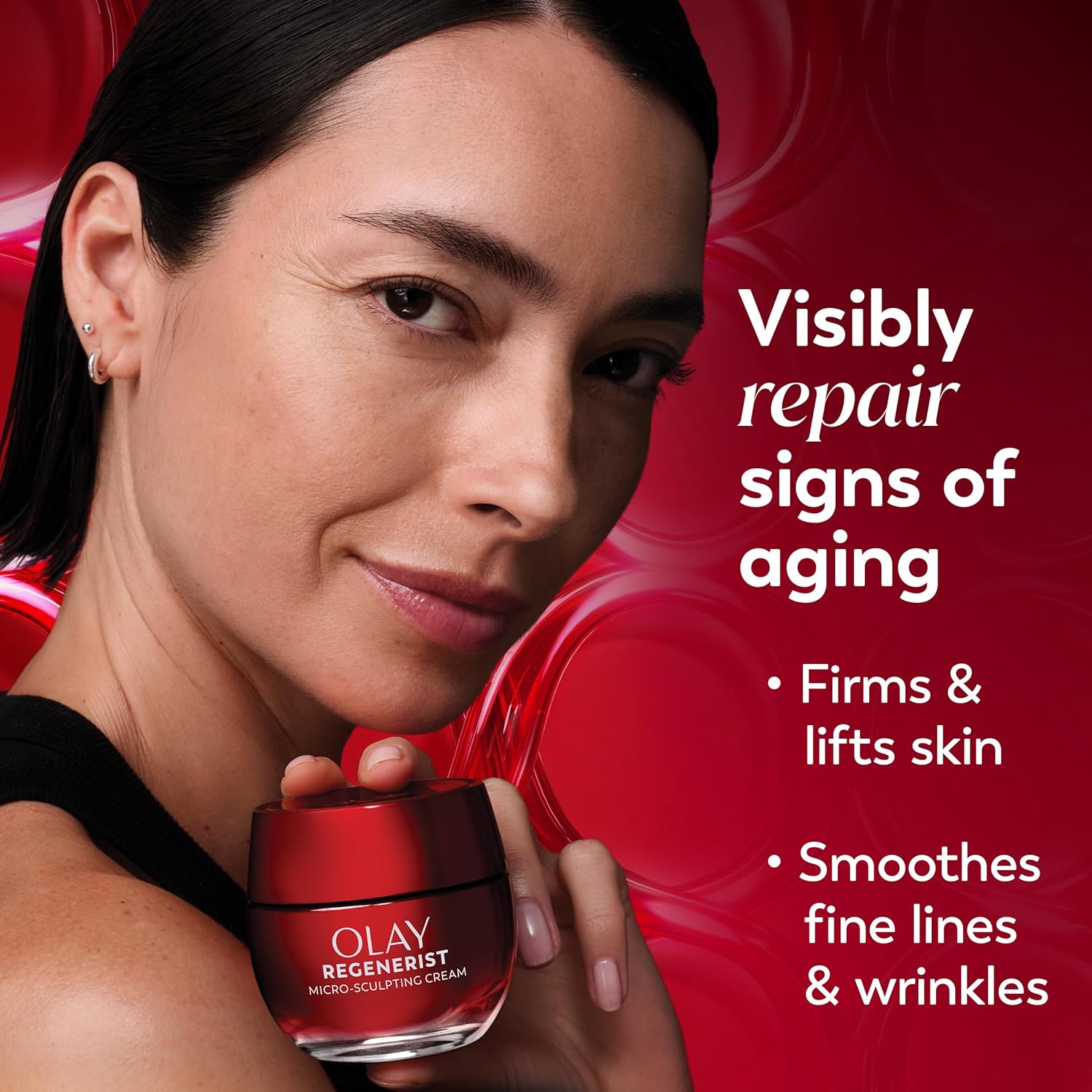 Olay Face Moisturizer, Regenerist Micro-Sculpting Facial Cream for Women - Anti-Aging, Anti-Wrinkle, Firming Skin Care - Triple Collagen Cream, Peptide Moisturizer, Hyaluronic Acid, Niacinamide, 1.7oz - Image 3
