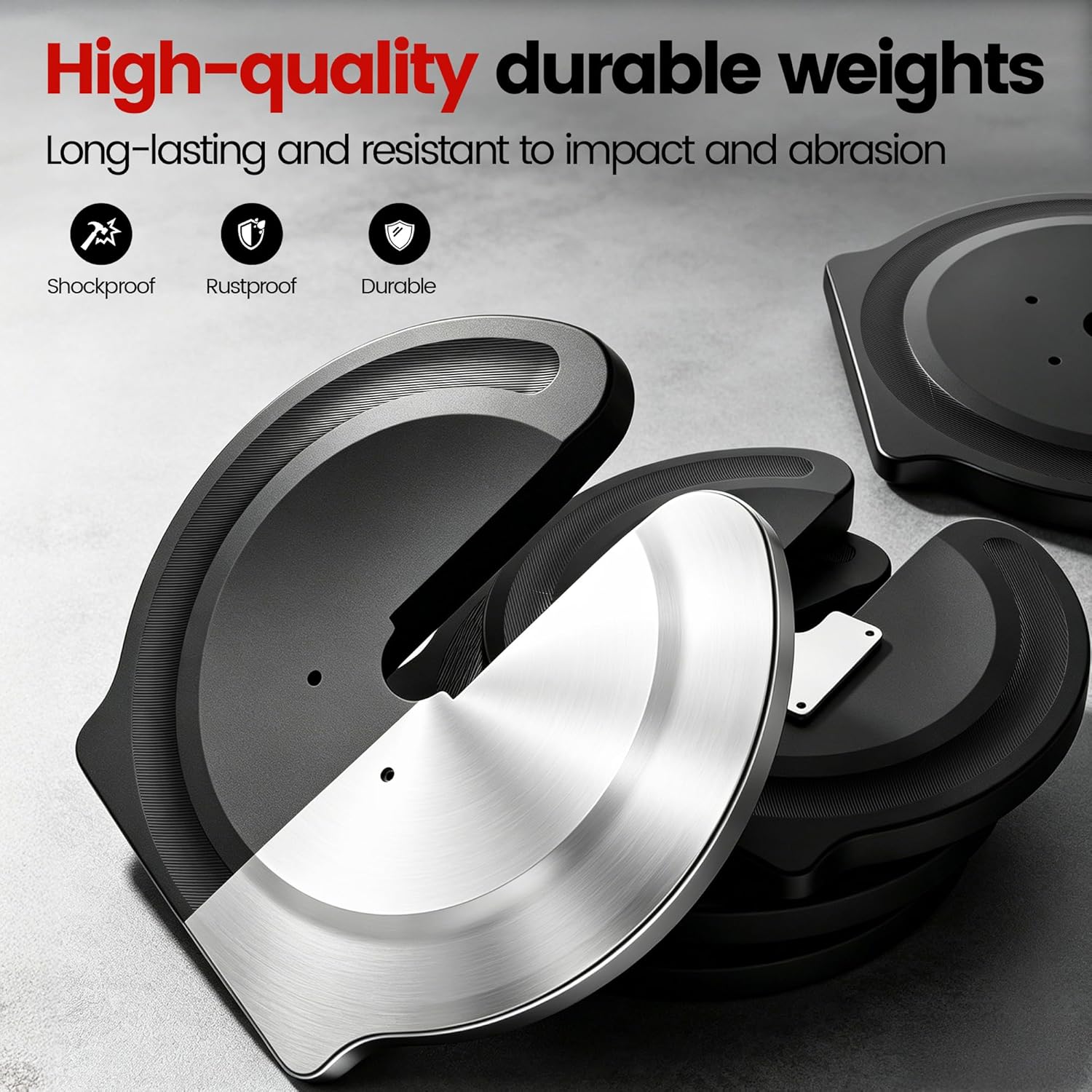 Yagud Adjustable Dumbbell Set, 52.5/90 lbs Weights Dumbbells, 1 Hand Rotation, Safety Lock System, Anti-Slip Textured Handle, Space-Saving Dumbbell Set for Full-Body Home Gym - Image 2
