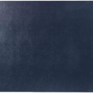 DACASSO Bonded Leather Desk Pad with Side Rails – Luxury Leather Desk Blotter for Writing (30 x 18, Navy Blue)