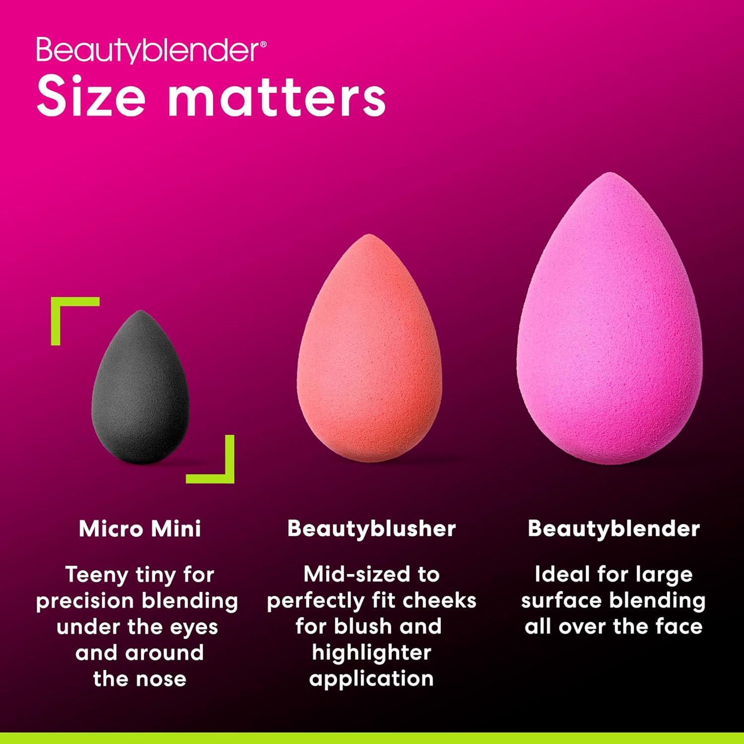 Beautyblender® | Micro Mini Pro Black Beauty Blender Makeup Sponges, Super-Soft Foam Easily Blends Concealers & Highlighters, Made in USA, Reusable, Washable, Streak Free Application, 2 Pack - Image 3