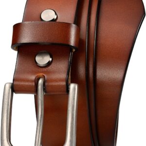 WOLFANT Men’s 1.5″ Top Full Grain Leather Belt in Gift Box,100% Italian Real Solid Leather