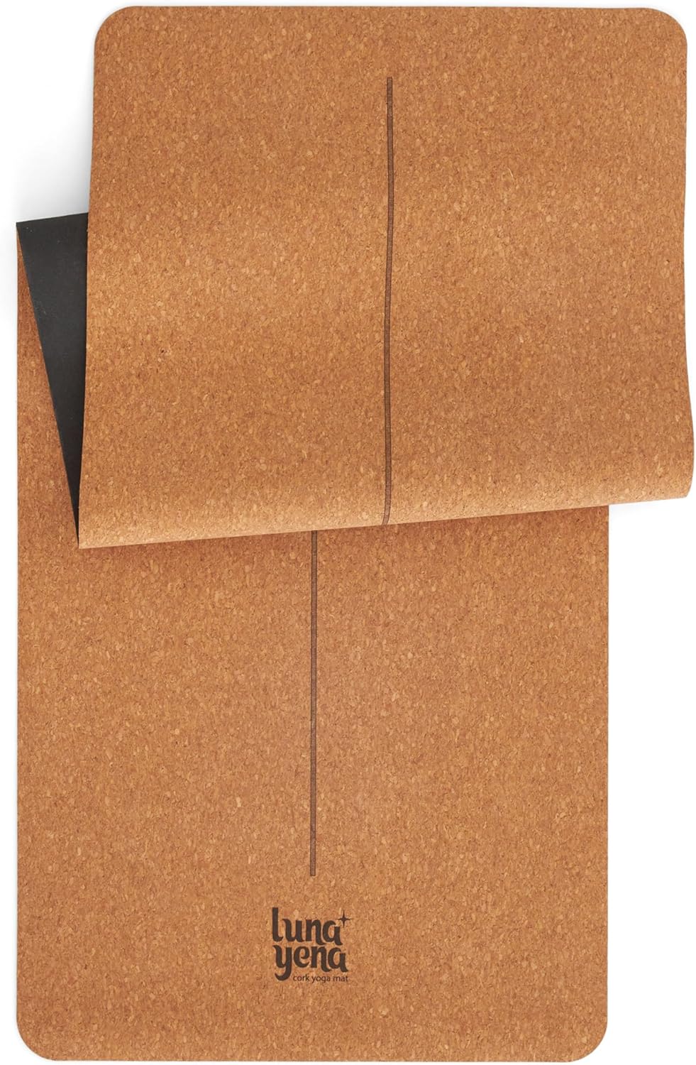 LunaYena Cork Yoga Mat - Eco-Friendly Non-Slip Natural Cork & Non-Toxic Rubber Base for Women & Men, 4mm Thick for Hot Yoga/Pilates/Fitness, 72"x24" Durable Sustainable Design for Home/Studio/Outdoor