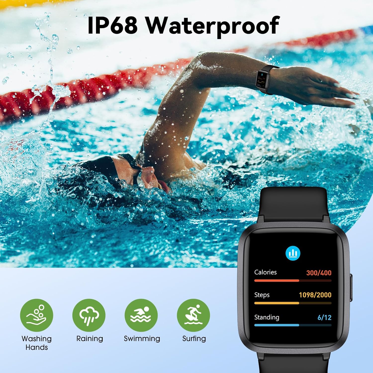 LIVIKEY Fitness Tracker Watch with Heart Rate Monitor, Activity Tracker with Pedometer, Sleep Monitor, Calories & Step Counter, IP68 Waterproof Smart Watches for Women Men Fitness Watch for Sports - Image 3
