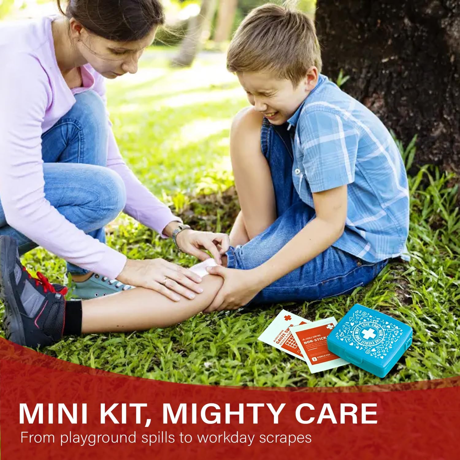EVERLIT Pocket-Aid Mini First Aid Kit | Compact, Portable Hard-Shell Cases of 50 Items | Cuts, Scrapes, Wound Care Essentials for Travel, Outdoor, School, Camping, Home, Office (12 Packs | 600 Pcs) - Image 7