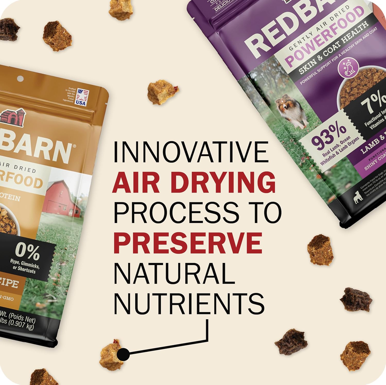 Redbarn Powerfood Air Dried Dog Food Lamb & Fish Recipe 2 lbs - High Protein Skin & Coat Support with Omega-3s Natural Premium Dry Food for Adult Dogs Made in USA - Image 5