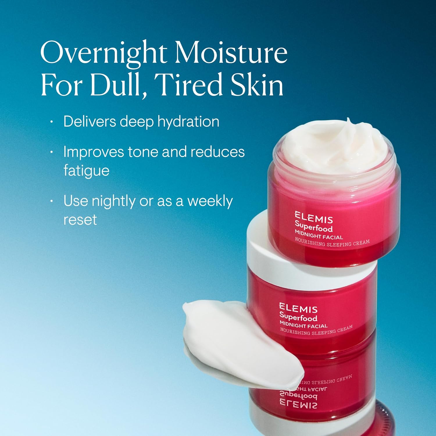 ELEMIS Superfood Midnight Facial, Moisturizer Face Cream, Hydrating Face Moisturizer for Dry Skin, Overnight Facial Cream with Camu Camu - Image 2