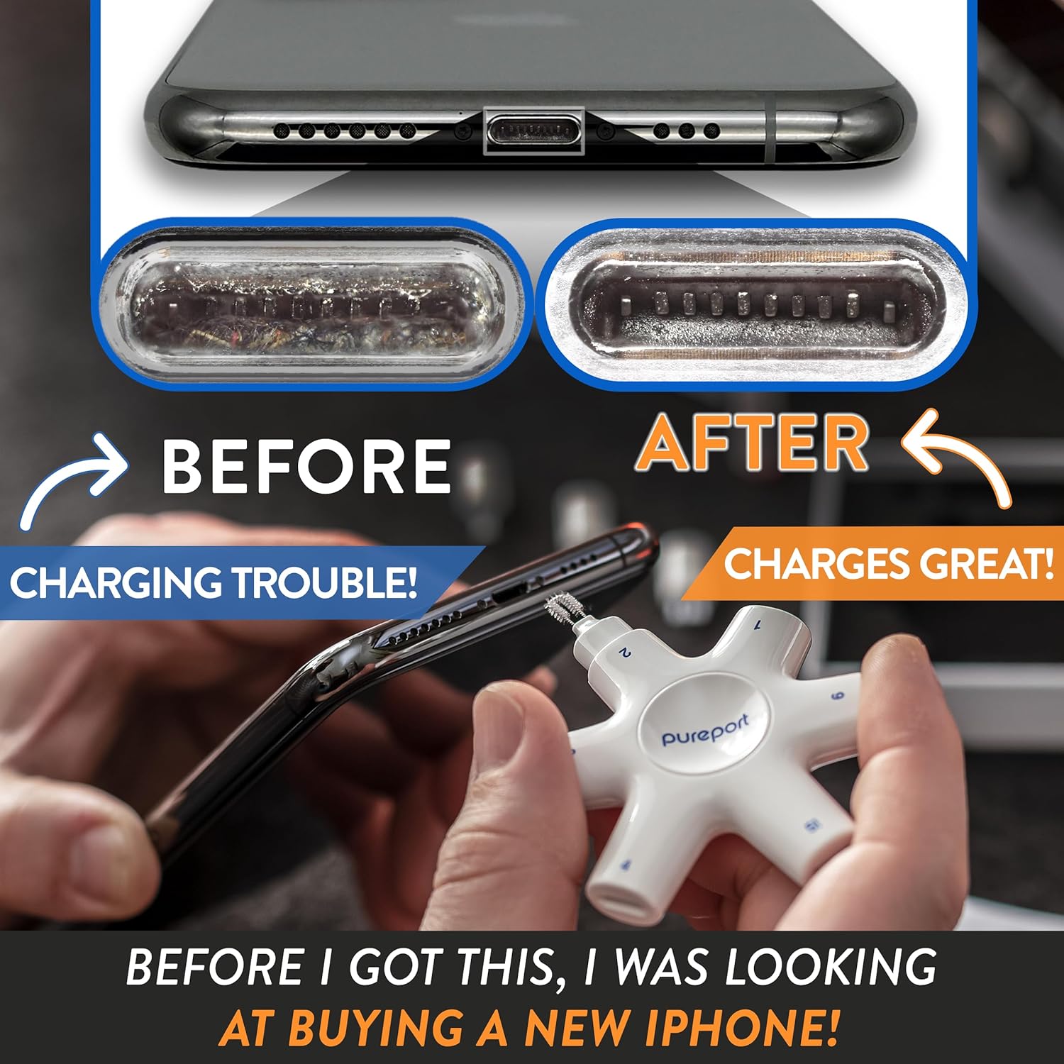 PurePort USB-C Multi-Tool Phone Cleaning Kit | Clean Repair & Restore Cell Phone Tablet & Laptop USB C Ports & Cables | Fix Unreliable & Bad Connections | Extend The Life of Your Tech Devices (Black) - Image 2