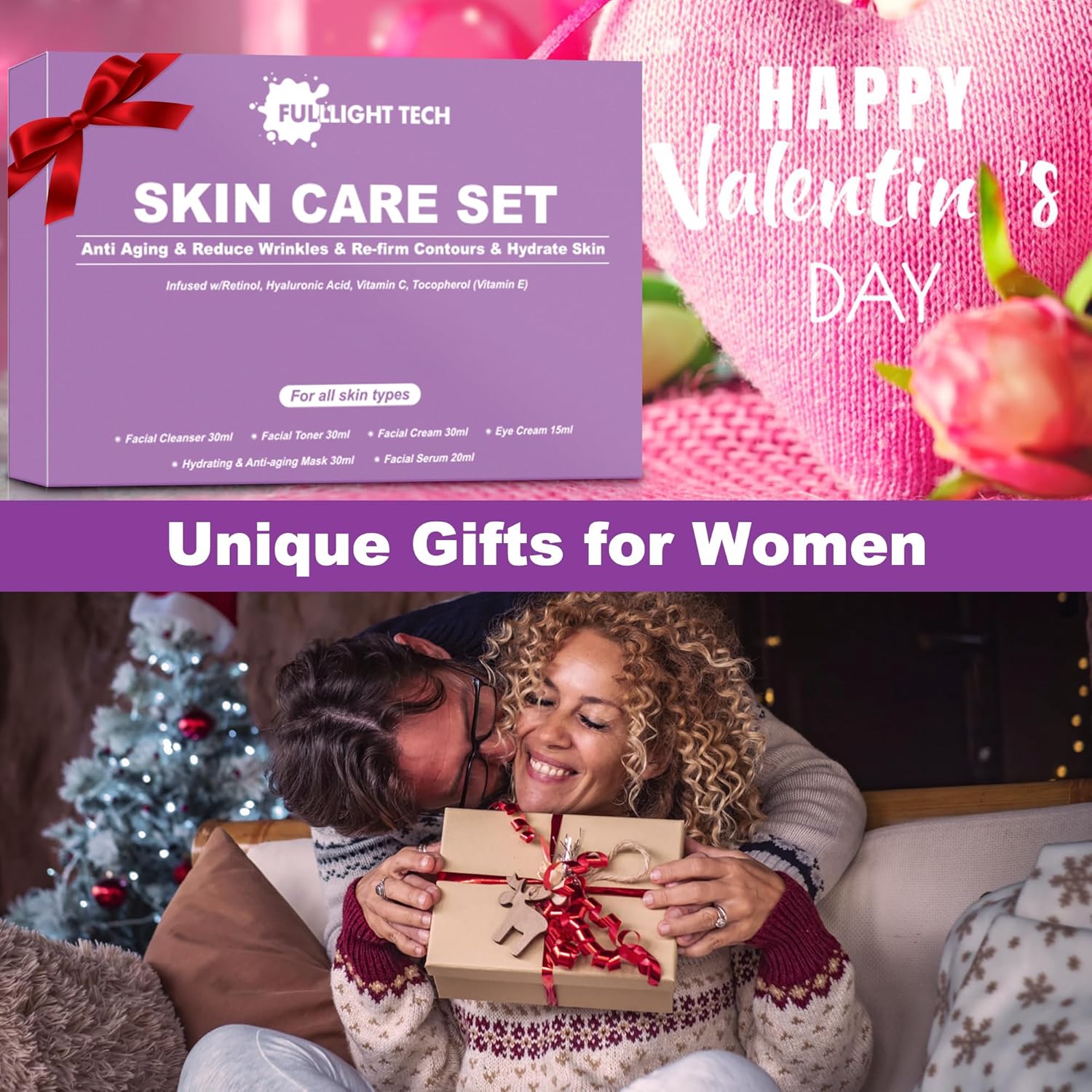 Skin Care Set,6 Pcs Anti-aging Skincare w/Korean Retinol,Hydrate, Moisturize Self Care Facial Skin Care Routine Kit Women Teen Girls Travel Skincare Gift Set,Valentines Birthday Gift for Women Her Mom - Image 7