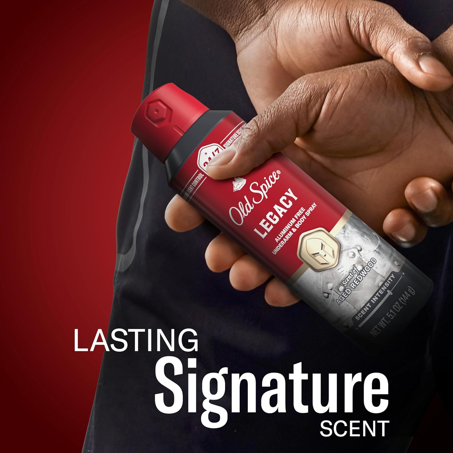Old Spice Aluminum Free Body Spray for Men, 24/7 Signature Scent & Lasting Freshness, All-Day Odor Protection, Easy Application, Legacy with Coconut, Pine & Cedar Scent, 5.1 oz - Image 8