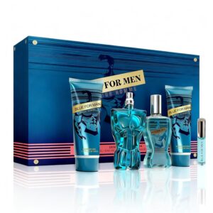 Blue For Men 5pcs Luxury Cologne Perfume Gift Set for Men Eau de Parfum Spray3.4&0.5FL OZ with Shower Gel &After Shave Balm(150ml Each）&Boody Mist 100ml- Premium Fragrance Collection Daily Use