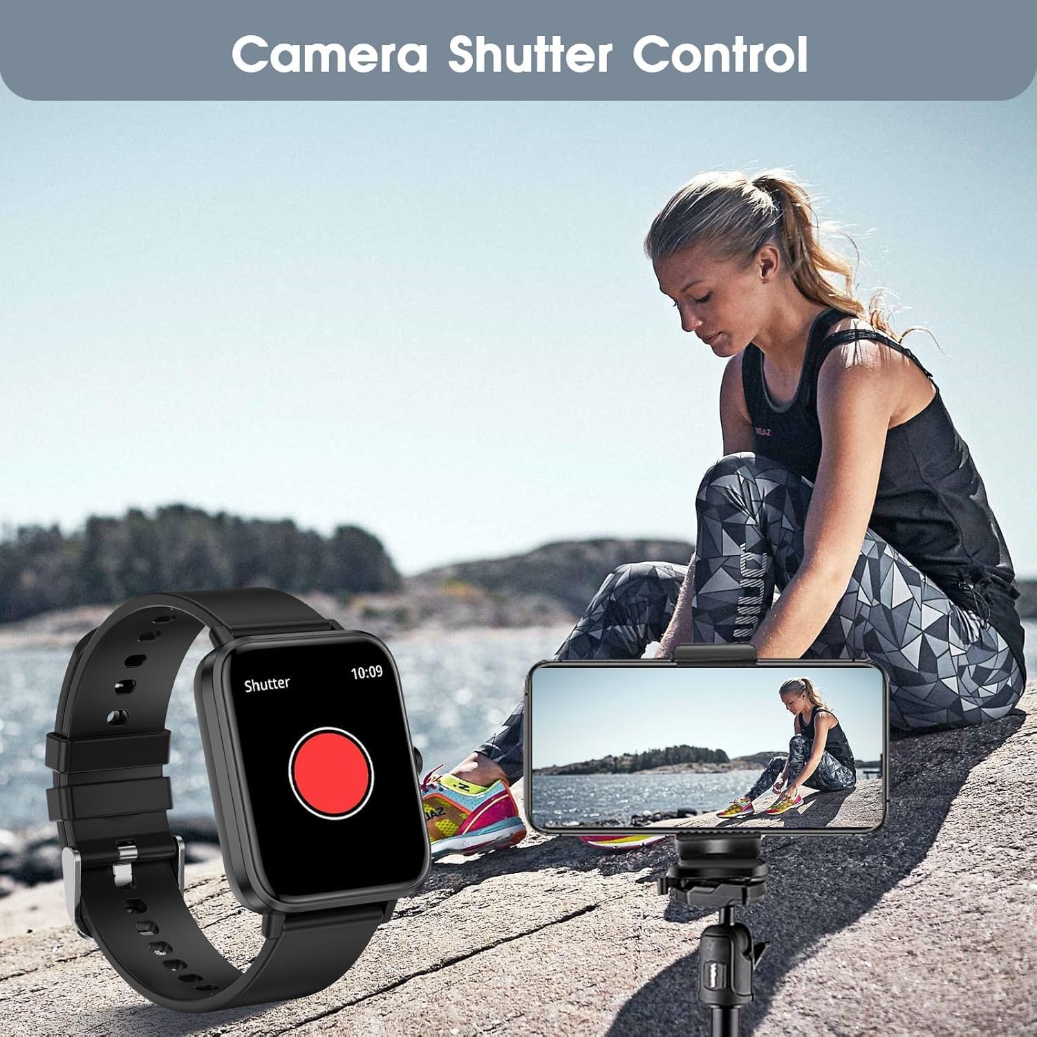 Smart Watch (Answer/Make Call): 1.85" Waterproof Fitness Trackers with 24-Hours Blood Pressure Heart Rate SpO2 Sleep Monitor Watches for Men Women, iPhone Android Compatible (Stone Black) - Image 7
