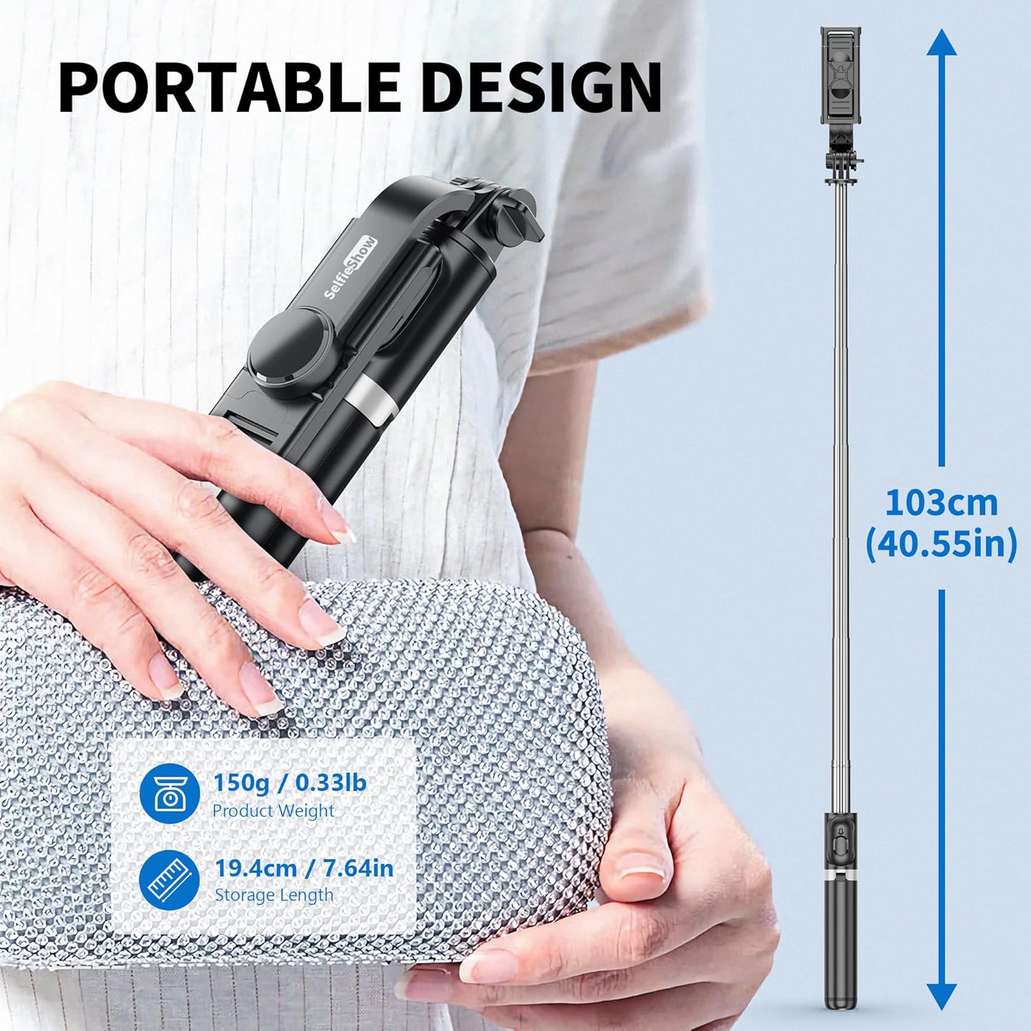 Selfie Stick Tripod, All in One Extendable & Portable iPhone Tripod Selfie Stick with Wireless Remote Compatible with iPhone 17 16 15 14 13 12 pro Xs Max, Galaxy Note10/S20/S10/OnePlus 9/9 PRO etc - Image 5