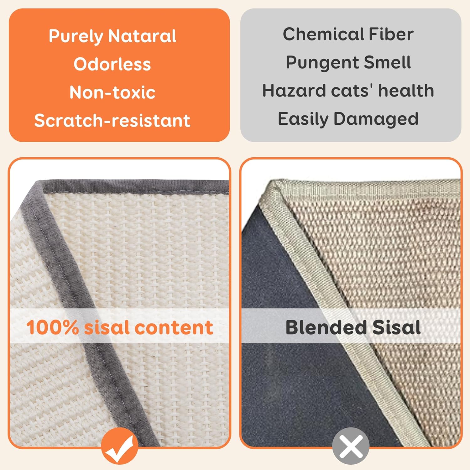 Extra-Larger Sisal Cat Scratcher Bed, Durable Cat Scratching Post with Hammock for Indoor Cats Lounger & Sleep & Scratch, Natural Sisal Cat Scratch Pad, Sturdy Solid Wood Frame (Upgraded Extra-Larger) - Image 2