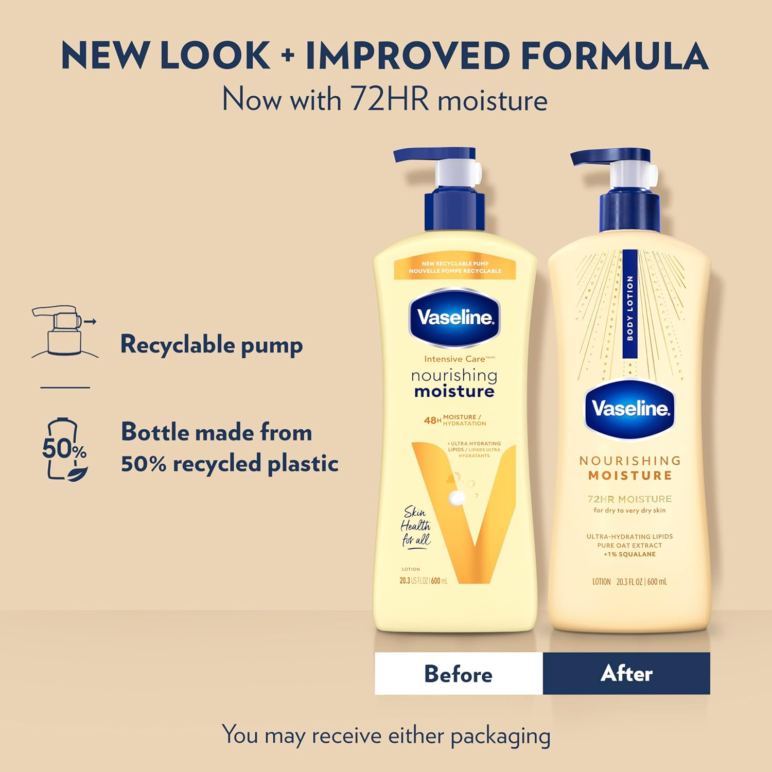 Vaseline Intensive Care Nourishing Moisture Body Lotion 3 Pk Made with Ultra-Hydrating Lipids + Pure Oat Extract for Dry Skin, for Nourished, Healthy-Looking Skin 20.3 oz - Image 3