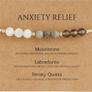 Empath Anxiety Calming Protection Bracelets Gifts for Her, Natural Healing Natural Stone Beaded Bracelet Healing Bracelets Jewelry for Women