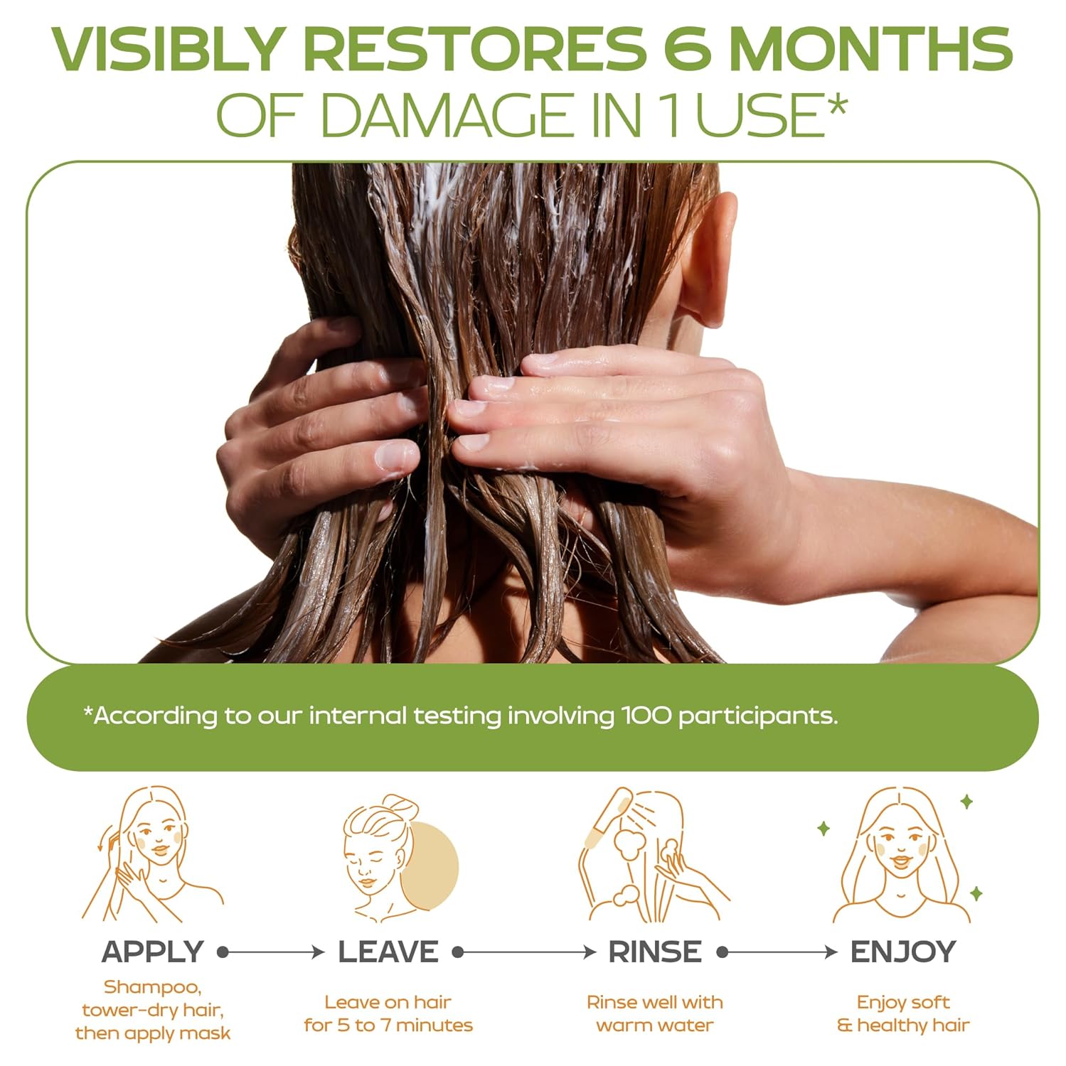 KINPUR ORGANIC COSMETICS Keratin Hair Mask for Dry & Damaged Hair – Deep Conditioning Hair Treatment with Coconut, Jojoba & Avocado Oils, Collagen & Protein – Hydrating Hair Mask, Color-Safe - Image 5