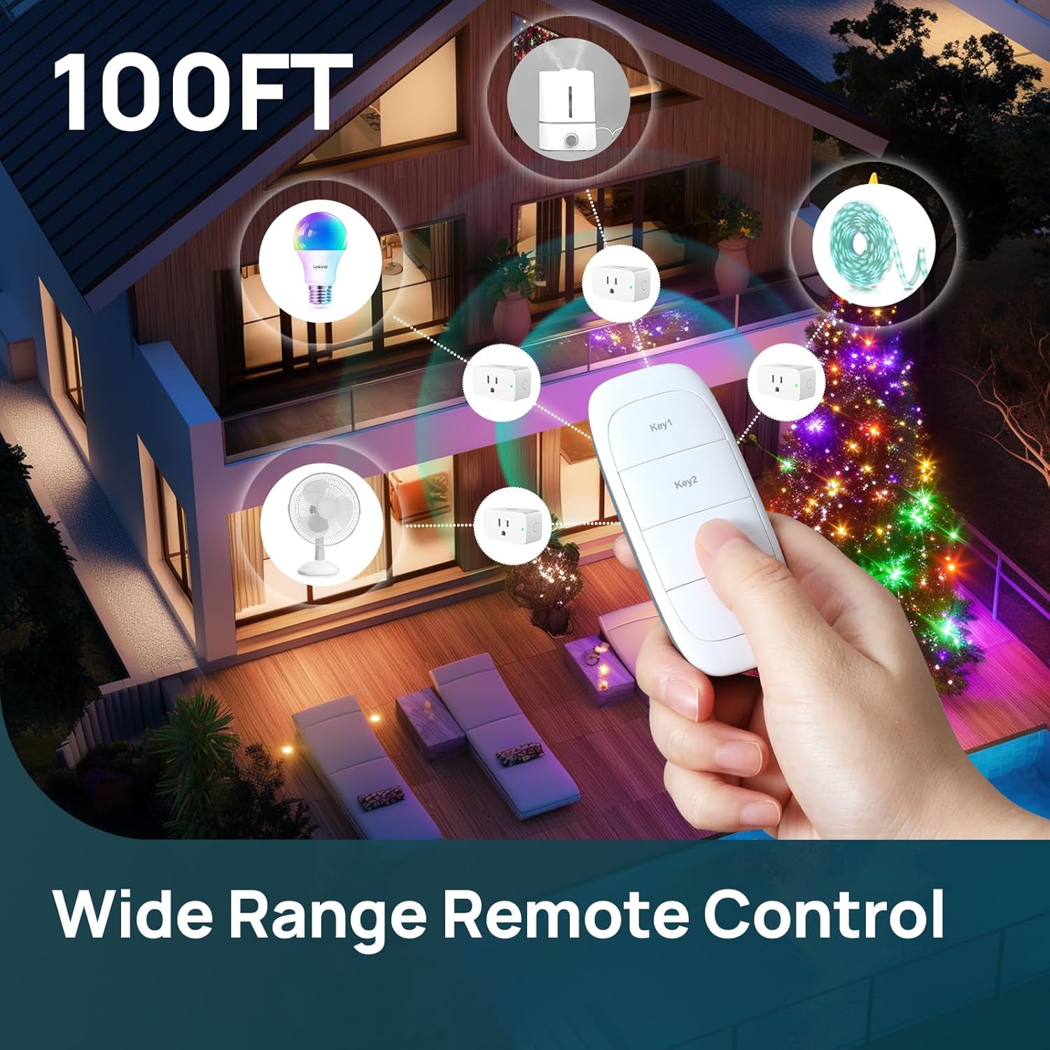 Linkind Matter Smart Plug with Remote, Work with Apple Home, Siri, Alexa, Google Home, SmartThings, Smart Outlet 15A/1800W Max, Smart Automation, Remote Control,Timer&Schedule, 2.4G Wi-Fi, 4 Pack - Image 3