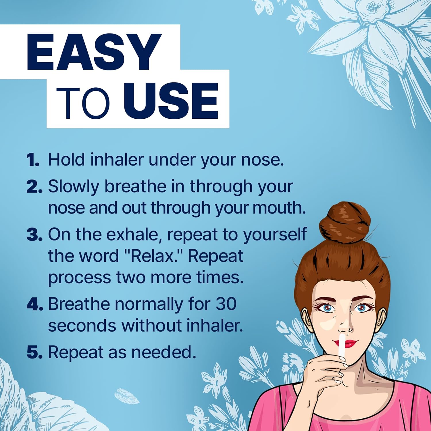 Migrastil Stress Release Inhaler 2-Pack, Calm Aromatherapy Formula, Natural Stress Relief with Peru Balsam and Other Essential Oils. Made in The USA. - Image 3