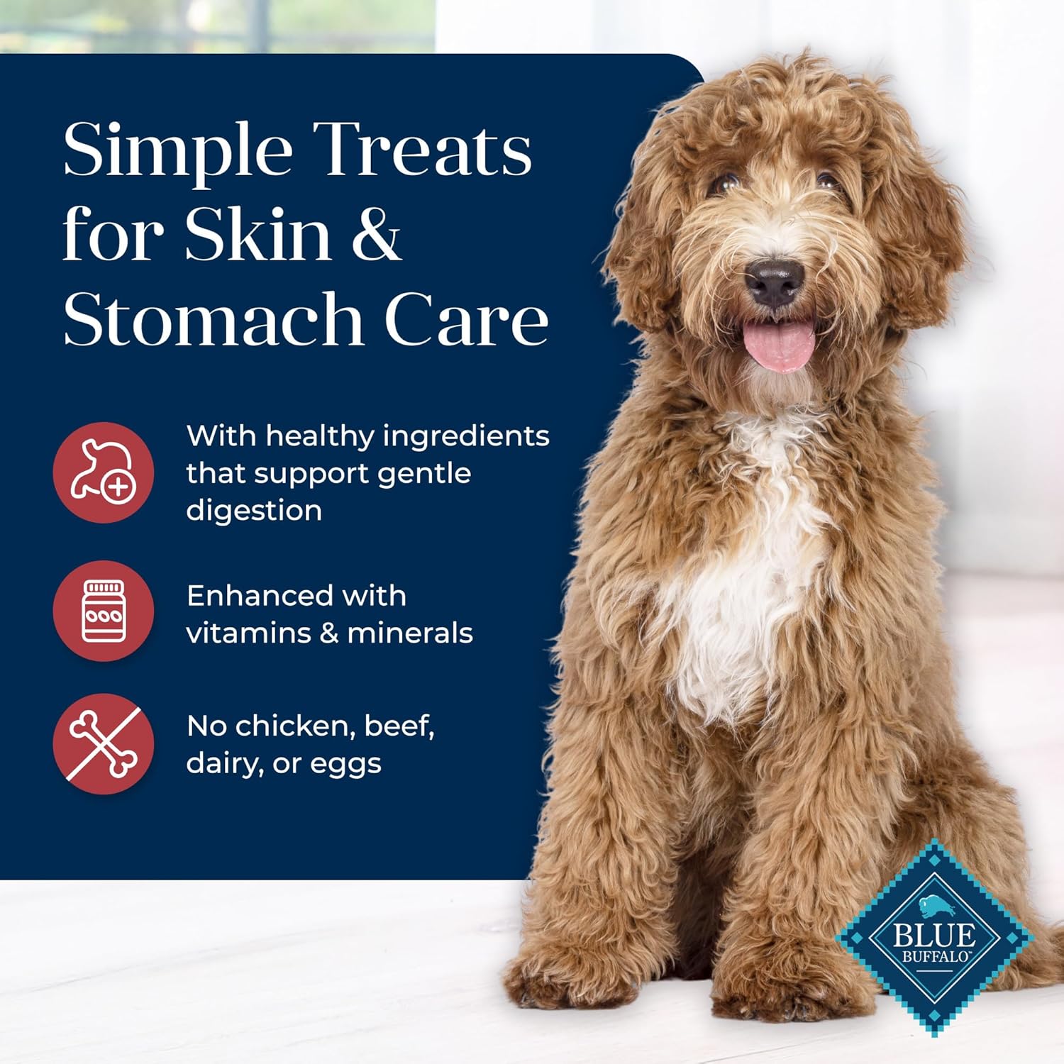 Blue Buffalo Basics Crunchy Dog Biscuits for Skin & Stomach Care, Limited Ingredient Diet Dog Treats, Salmon & Potato Recipe, 6-oz. Bag - Image 3