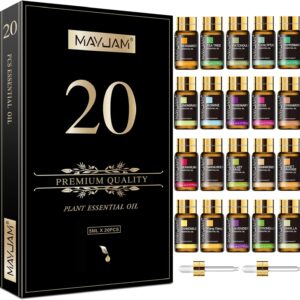 MAYJAM Tea Tree 20 Pcs Pure Essential Oil Gift Set, for Diffuser, Humidifiers, Skin Care, Massage, Fragrance Oil Scent for DIY Candle and Soap Making, Gift for Friend (5ML)