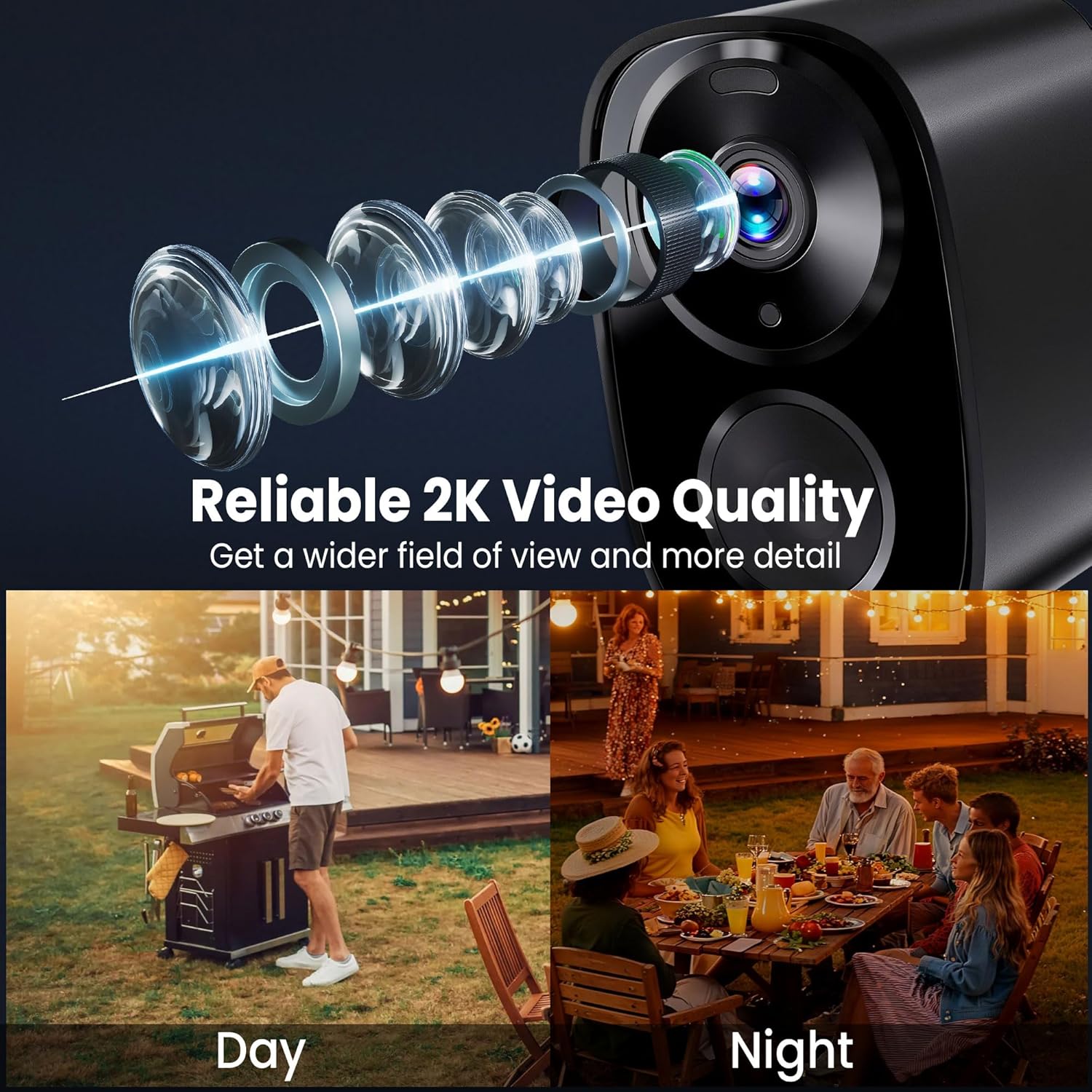 2026 Enhanced 2K UHD Security Cameras Wireless Outdoor – Free Cloud & SD Storage, Dual-Band WiFi 2.4G/5G, Full-Color Night Vision, 6-Month Battery, Motion Alerts, IP66 Weatherproof, 2-Way Talk - Image 2