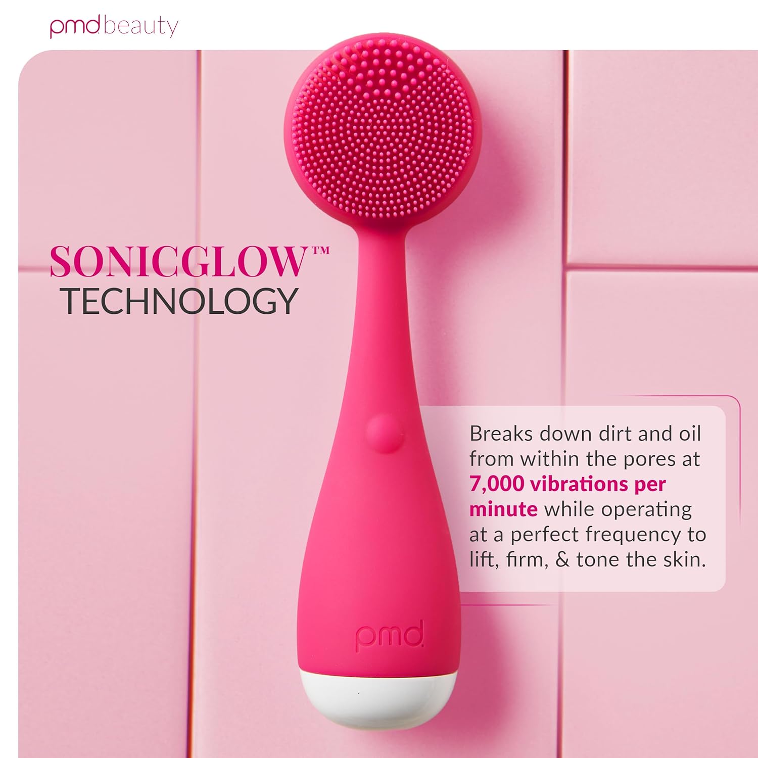 PMD Clean Mini - Smart Facial Cleansing Device with Silicone Brush & Anti-Aging Massager - Waterproof - SonicGlow Vibration Technology - Clear Pores and Blackheads - Lift, Firm, and Tone Skin - Image 2