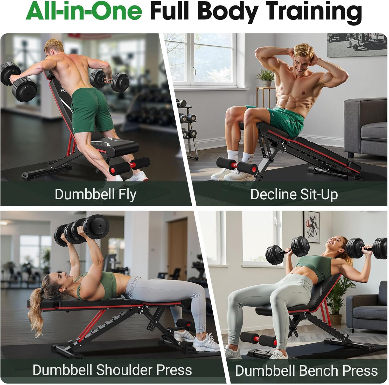 FLYBIRD WB3 Weight Bench up to 6'5", 750LBS Capacity Adjustable Weight Bench for Workout, 27LBS Sturdy Foldable Bench Press for Home Gym, 5X Stable Lifting Bench Incline Decline Flat Dumbbell Exercise - Image 8