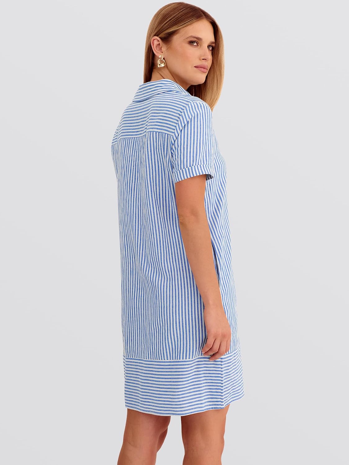 ANRABESS Womens Summer Shirt Dresses Casual Short Sleeve Button Tshirt Shift Short Polo Dress 2026 Beach Vacation Clothes - Image 7
