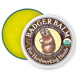 Badger Healing Balm, Hard Working Hands Cream, Organic Hand Cream for Dry Cracked Hands, Long Lasting Hand Moisturizer/Dry Hands Treatment, 2 oz Tin