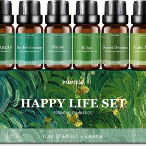 Essential Oils Blends Set for Diffusers for Home, Aromatherapy Diffuser Oil Scents – Calming, Sweet Dreams, Immunity, Relax, Mood, Fresh Air, Fragrance Oils for Diffusers, Massage, for Halloween6*10ML