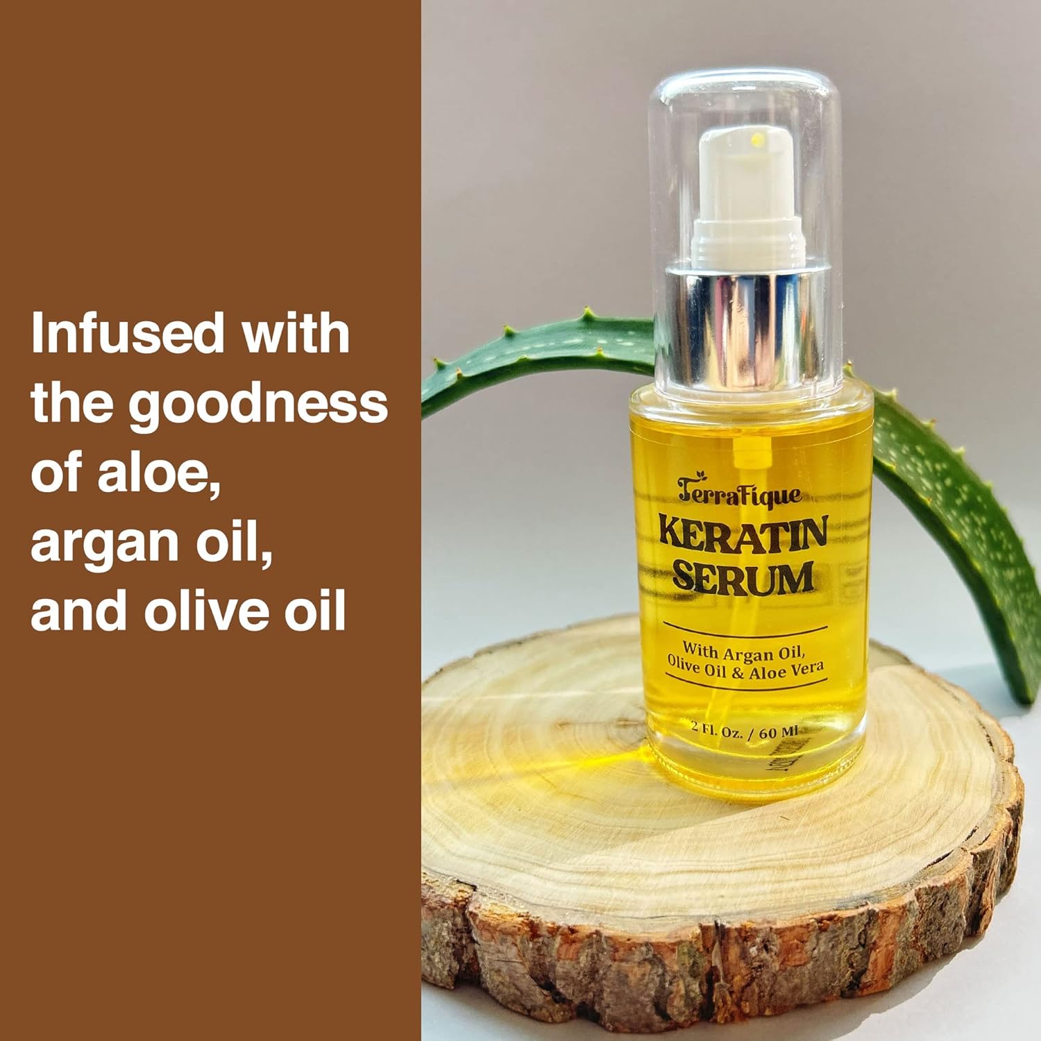 Keratin Anti-Frizz Leave-in Conditioner and Straightening Serum with Argan Oil for All Hair Types - 2 Fl. Oz. - Image 5