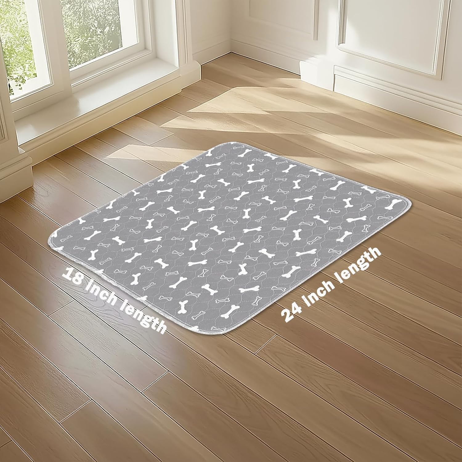 Washable Pee Pads for Dogs, 2Pack Reusable Puppy Pads, Fast Absorbent Dog Pee Pads for Crate Pet Training Pads, Waterproof Whelping Pads for Dogs Bed Mat Crate Indoor (Grey, 18x24) - Image 8